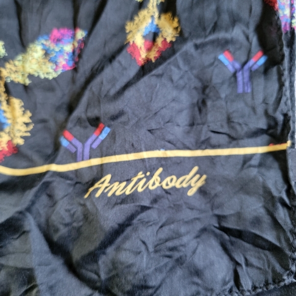 Infectious Awareables Antibody 100% Silk Scarf Black Doctor Research Gift - Picture 4 of 7